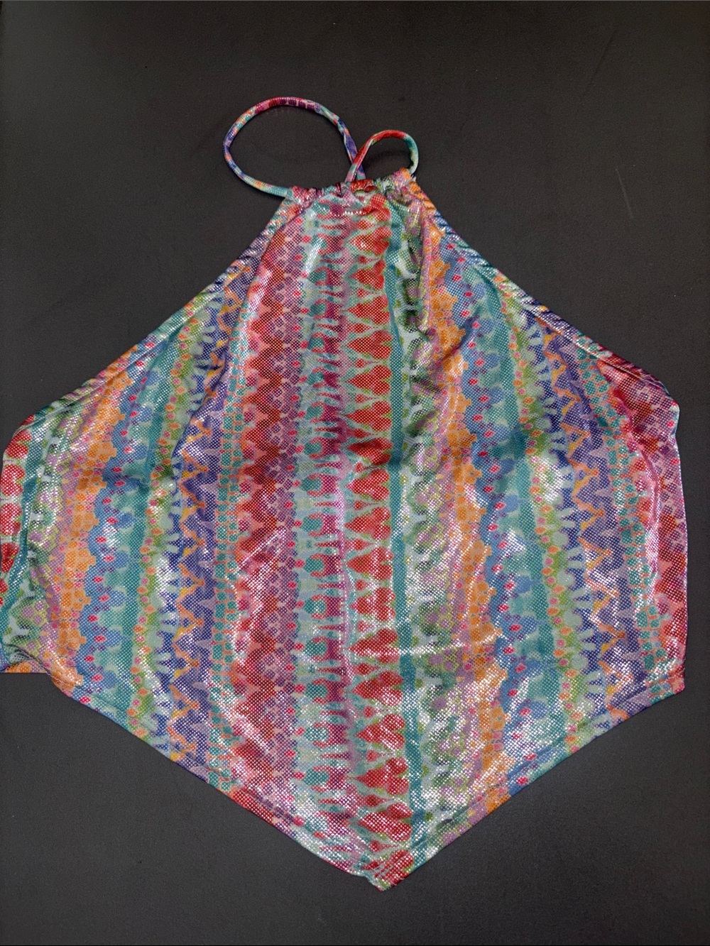 Windsor Multicolor Halter Neck Tank with Stripe Hearts